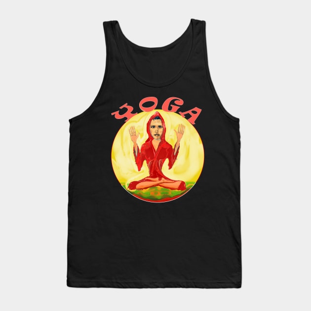 Namaste Yoga Lovers Indian Yogini Gift Tank Top by PlanetMonkey